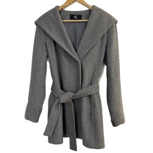 Calvin Klein Wool Blend Belted Coat